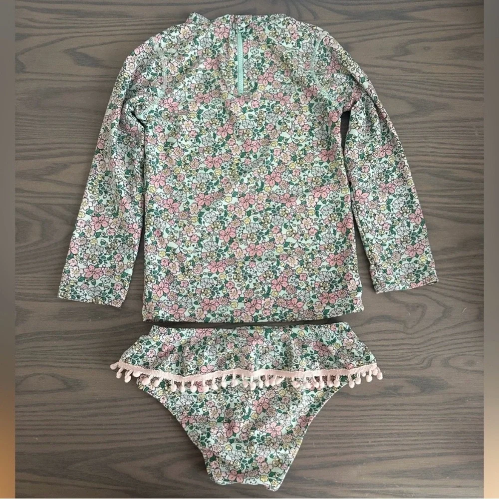 SHADE CRITTERS GIRLS FLORAL TWO PEICE RASHGUARD